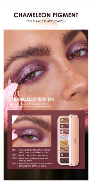 Палитра теней для век 8 цветов O.TWO.O арт. SC021 #01 10 g.