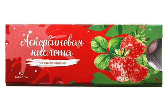 Азбука Здоровья Аскорбиновая кислота со вкусом клубники, 10 таблеток по 25mg (блистер) Азбука Здоровья Аскорбиновая кислота со вкусом клубники, 10 таблеток по 25mg (блистер)
