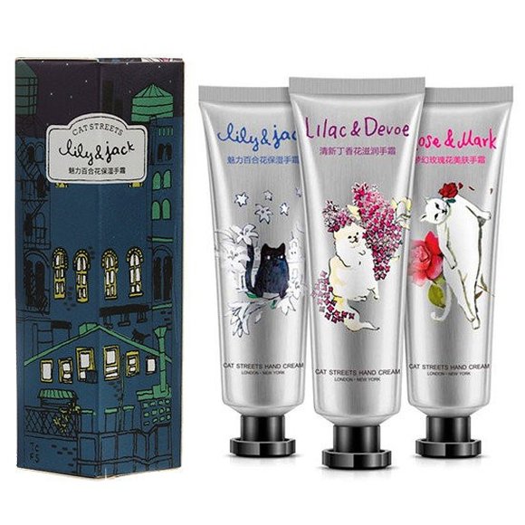 Набор кремов для рук Bioaqua Cat Streets Lily & Jack ( 3шт. * 30гр.),  арт. 8037