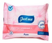 Влажные салфетки Just Me для интимной гигиены с молочной кислотой , 25 шт Влажные салфетки Just Me для интимной гигиены с молочной кислотой , 25 шт