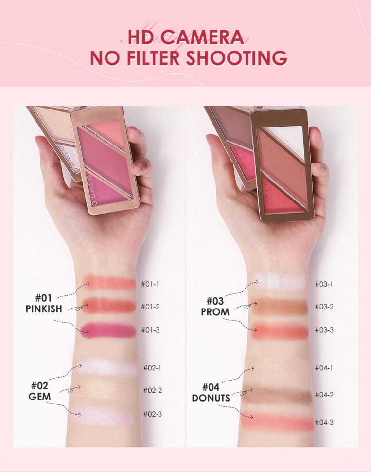 Румяна для лица 3 в 1 O.TWO.O арт. 9141 #03