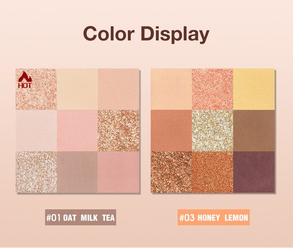 O.TWO.O Палитра теней для век 9 цветов арт. SC042 Honey Money #03 10 g.