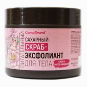 Compliment Сахарный скраб-эксфолиант для тела  Пион и масло Миндаля питательный, 400гр Compliment Сахарный скраб-эксфолиант для тела  Пион и масло Миндаля питательный, 400гр