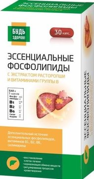 Будь Здоров! Эссенциальные фосфолипиды с экстрактом расторопши и витаминами группы В, 30 капсул Будь Здоров! Эссенциальные фосфолипиды с экстрактом расторопши и витаминами группы В, 30 капсул
