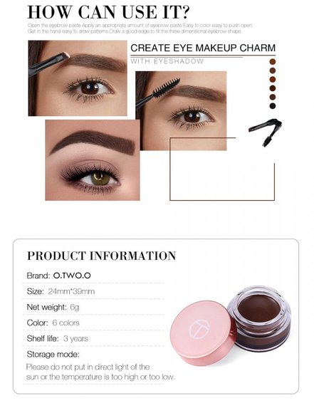 Помада для бровей O.TWO.O Eye Brow 6g (арт. 9990)