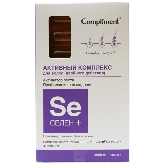 Compliment СЕЛЕН+ Активный комплекс для волос Активатор роста, профилактика выпадения 8х5 ml