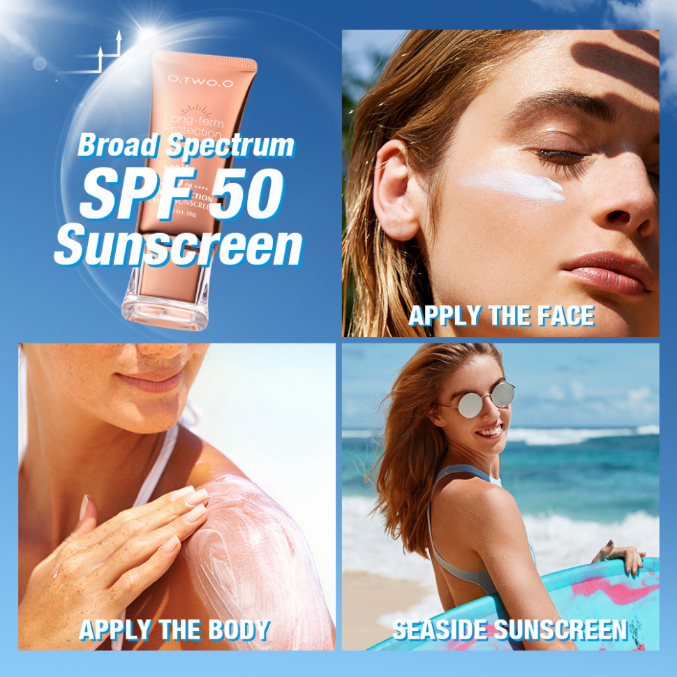 Солнцезащитный крем O.TWO.O Sunscreen SPF50 PA++++ Refreshing Oil-Free Formula UV Sun Protection 30 ml Арт: FC001