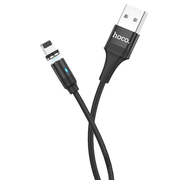 Кабель Hoco U76 Magnetic charging data cable for Lightning 1.2м (Черный)