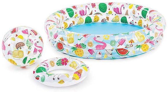 Бассейн Fruity 122*25 см + мяч 51 см + круг 51 см от 2 лет