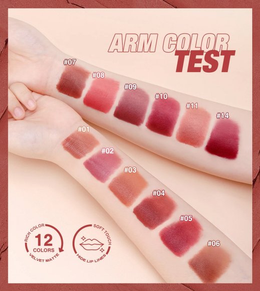 Матовая губная жидкая губная помада O.TWO.O 2 мл - арт 9144 #08 Кораллово-красный