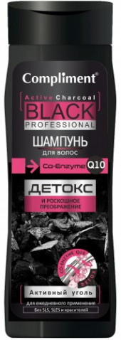 Compliment Black Professional Шампунь для волос ДЕТОКС И РОСКОШНОЕ ПРЕОБРАЖЕНИЕ, 250 ml Compliment Black Professional Шампунь для волос ДЕТОКС И РОСКОШНОЕ ПРЕОБРАЖЕНИЕ, 250 ml