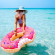 Надувной круг для плавания пончик розовый Strawberry Donut BG0001 - 80 см