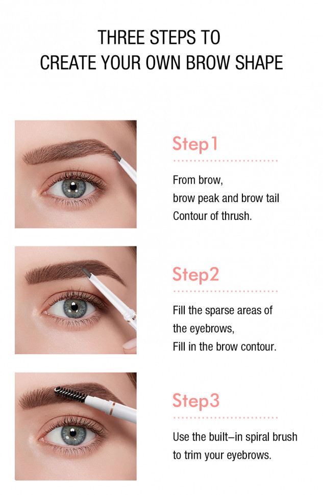 O.TWO.O Карандаш для бровей выдвижной арт. SC014 #01 dark grey 0.12 g.