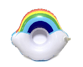 Пляжный надувной подстаканник для напитков в бассейн радуга и облако