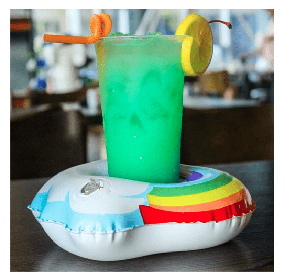 Пляжный надувной подстаканник для напитков в бассейн радуга и облако