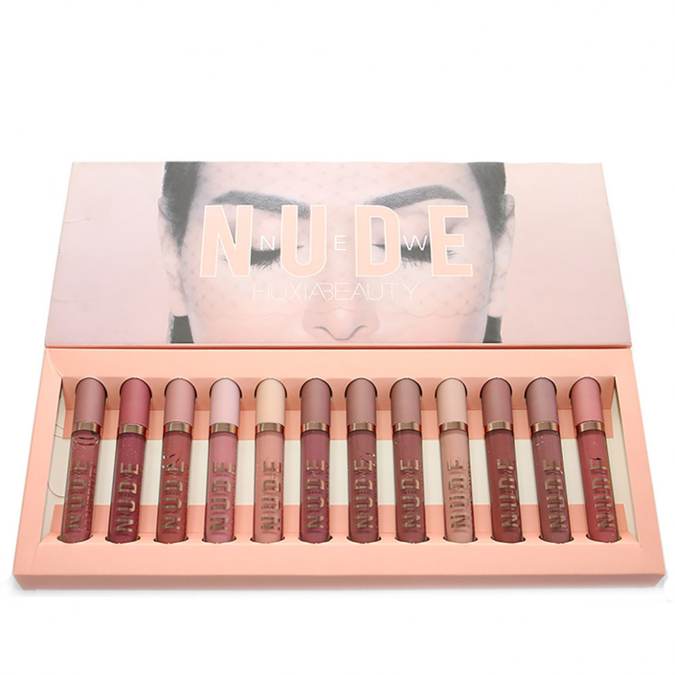 Набор блесков для губ HuxiaBeauty Nude New 12 шт.