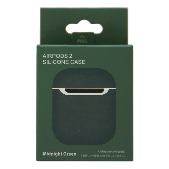 Силиконовый чехол для Apple AirPods 2 Silicone Case (тёмно зелёный)