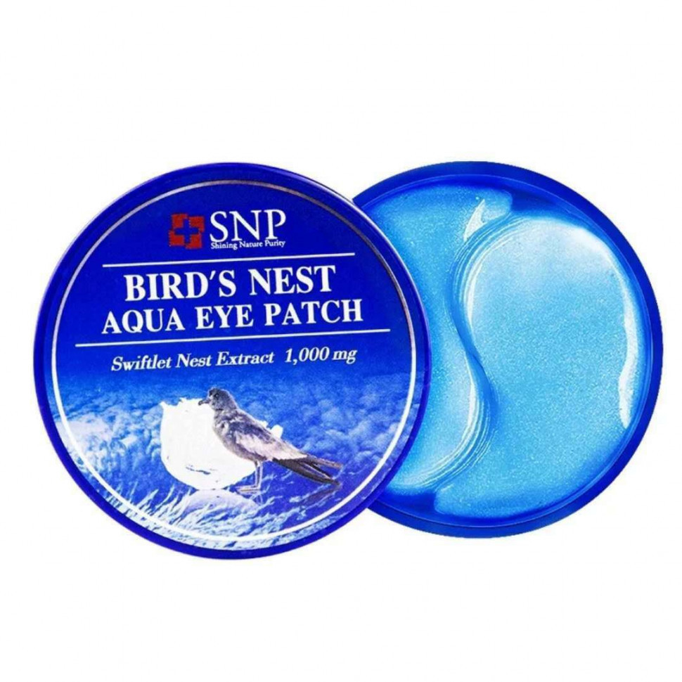 Гидрогелевые патчи для области вокруг глаз SNP Birds Nest Aqua Eye Patch 60 шт. - уценка (мятая коробка)