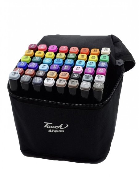 Двусторонние маркеры 48 шт. в сумке-чехле
