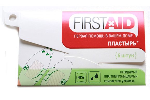 Firstaid пластырь невидимый влагонепроницаемый компактная упаковка 2,5х5,6см (6шт)