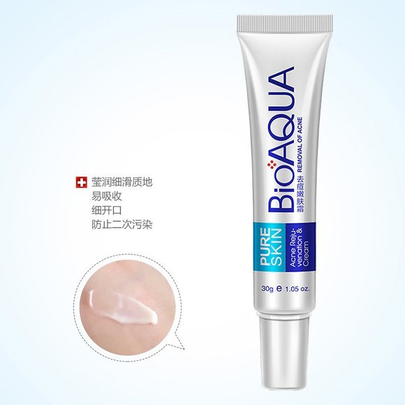 Крем от прыщей и акне BioAqua pure skin 30г (0719) Крем от прыщей и акне BioAqua pure skin 30г (0719)