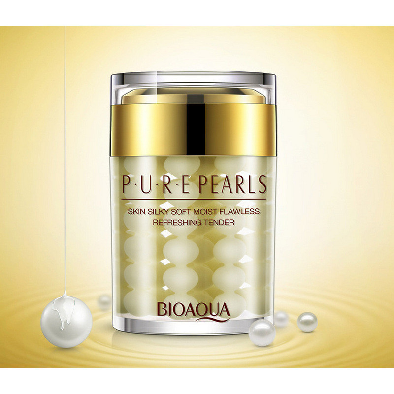 Увлажняющий крем с натуральной жемчужной пудрой Bioaqua Pure Pearls 60 g. Арт:4587 - уценка (помята коробка)