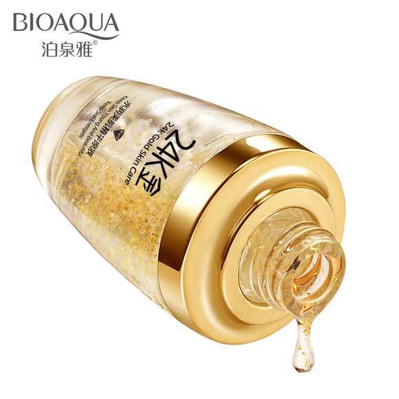 Сыворотка для лица BIOAQUA 24K Gold с частицами 24к золота и гиалуроновой кислотой 30 ml (0887) – уценка (мятая коробка)