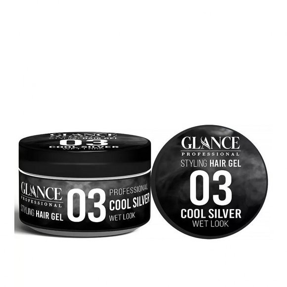 GLANCE Professional Гель для укладки волос Cool Silver WET LOOK №03 - 300 ml GLANCE Professional Гель для укладки волос Cool Silver WET LOOK №03 - 300 ml