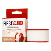First Aid Пластырь медицинский фиксирующий на тканевой основе 2,5х500см First Aid Пластырь медицинский фиксирующий на тканевой основе 2,5х500см