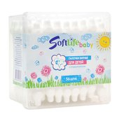 Палочки ватные для детей Soft Life Baby с ограничителем (56 шт.) Палочки ватные для детей Soft Life Baby с ограничителем (56 шт.)