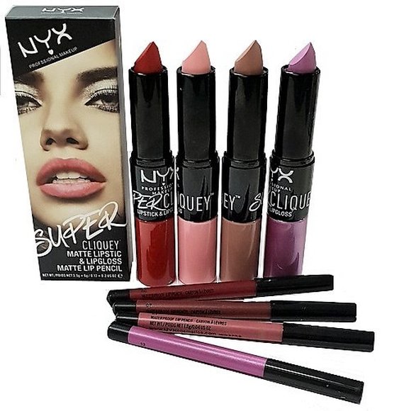Помада + Жидкая помада + Карандаш NYX SUPER CLIQUEY ( 12 шт упаковка)