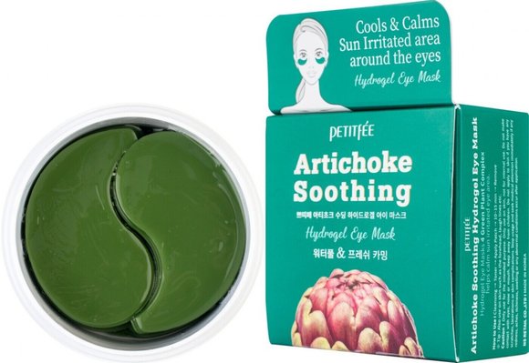 Патчи для глаз гидрогелевые с артишоком успокаивающие Petitfee Artichoke Soothing Hydrogel Eye Patch, 60 шт