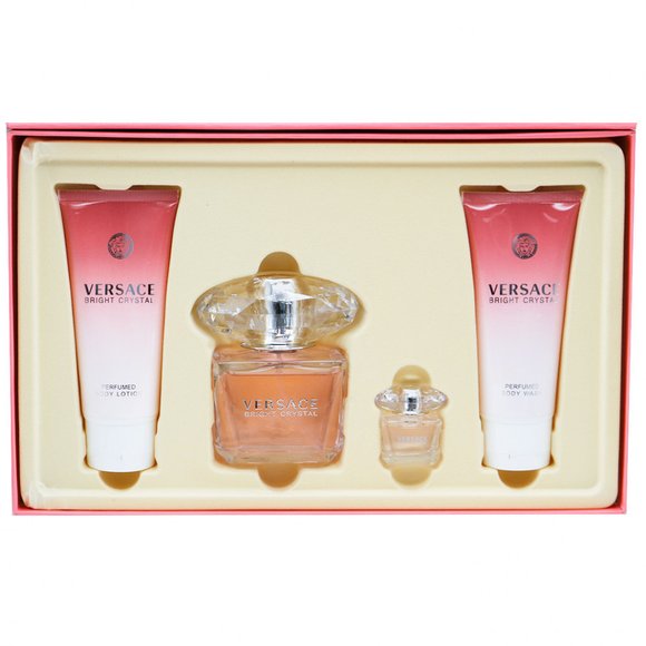 Подарочный набор Versace Bright Crystal (туалетная вода 2 штуки + лосьон для тела + гель для душа)