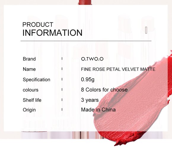 Матовая губная помада O.TWO.O арт. SC016 №2 (Maple Leaf Caramel) 0.95 g.