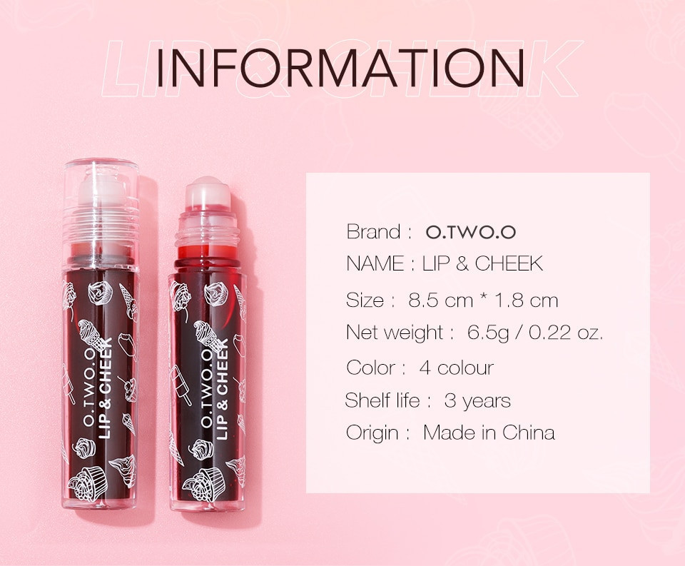 Тинт для губ 2 в 1 O.TWO.O арт. YJ005-01 №4 (Strawberry Love Hickey) 6.5 g.