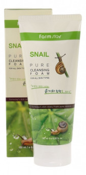 Пенка для лица очищающая с муцином улитки FarmStay Snail Pure Cleansing Foam 180 ml Пенка для лица очищающая с муцином улитки FarmStay Snail Pure Cleansing Foam 180 ml