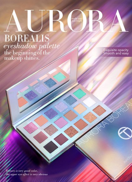 Палетка блестящих матовых теней для век O.TWO.O арт. 1006 18 g.