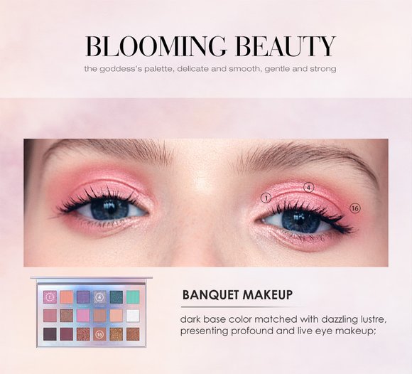 Палетка блестящих матовых теней для век O.TWO.O арт. 1006 18 g.