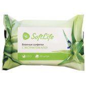 SoftLife салфетки влажные с экстрактом алоэ 20 шт. SoftLife салфетки влажные с экстрактом алоэ 20 шт.