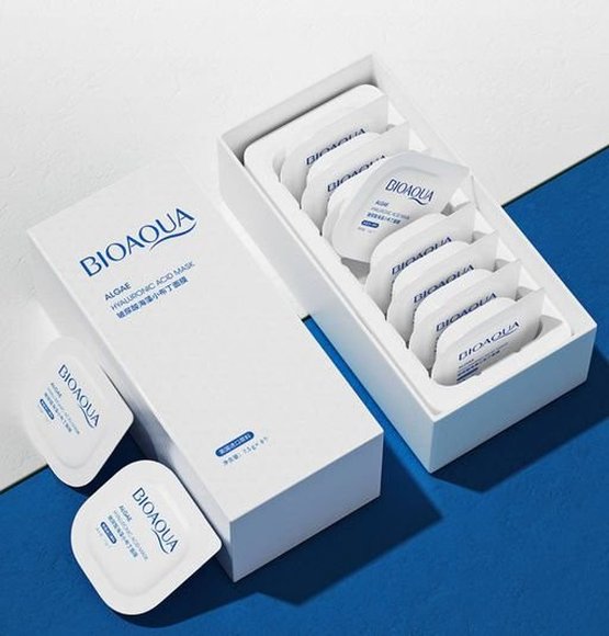 Маска для лица с экстрактам гиалуроновой кислоты Bioaqua Algae Hyaluronic Acid Mask 8*7,5 гр арт. 22699