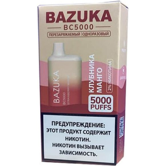 Эл. сиг.  Bazuka Strawberry Guava — Клубника и Манго 2%, 5000 Тяг