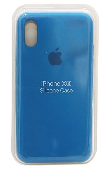 Силиконовый чехол для iPhone XS - (Синий)
