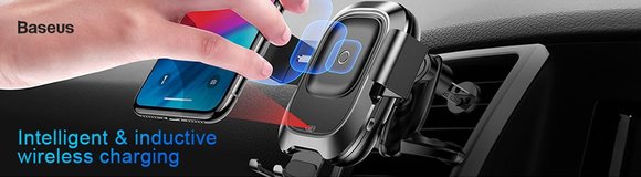 Автомобильный держатель Baseus Smart Vehicle Bracket Wireless Charger (WXZN-01) для смартфона (Black)