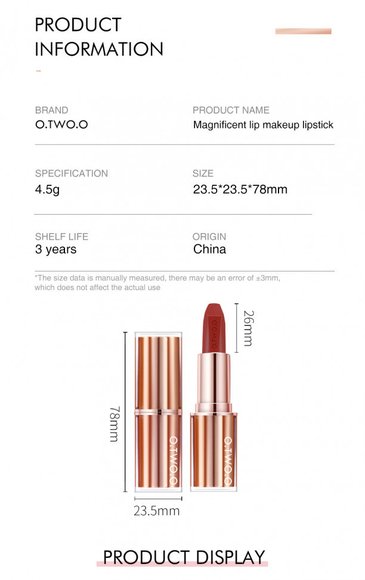 Матовая помада для губ O.TWO.O арт. SC003 #9 4.5 g.
